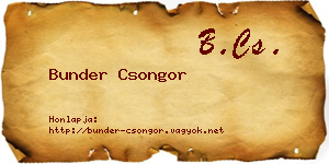 Bunder Csongor névjegykártya